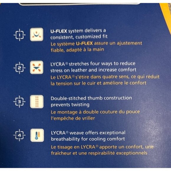 Maxfli Touch Right Hand Golf Glove Mens ML U-Flex Lycra Weave Cabretta Leather - Picture 4 of 10